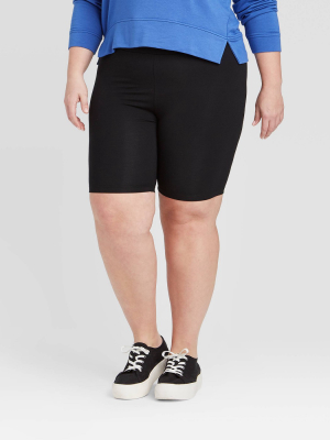 Women's Plus Size Mid-rise Bike Shorts - Ava & Viv™