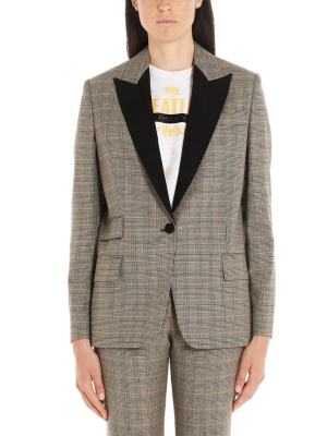 Stella Mccartney Contrasting Collar Plaid Blazer