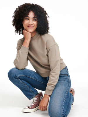 Cropped Fleece Sweatshirt