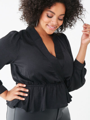 Plus Size Flounce Hem Top