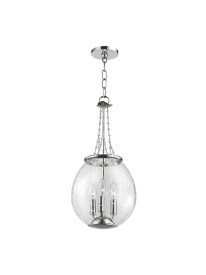 Pierce 3 Light Pendant Polished Nickel