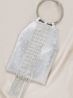 Silver Mesh Handle Bag