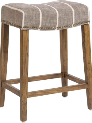 Saddle Bar Stool, Striped Graphite