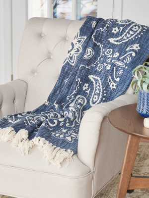 C&f Home Bandana Navy Woven Throw