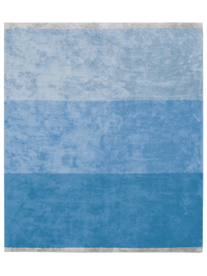 Byred Yama Hand Knotted Rug In Light Blue Design By Second Studio