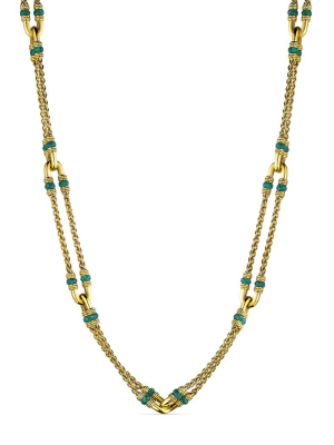 Ocean Reef Statement Necklace With Green Chalcedony In 18k Gold Vermeil