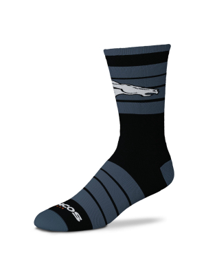 Nfl Denver Broncos Black Crew Socks - L