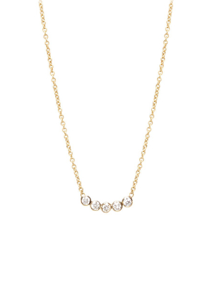 14k Five Diamond Necklace