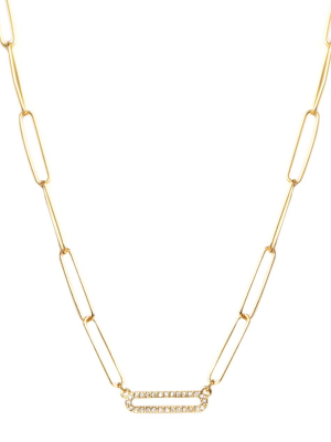 Single Pave Link Necklace