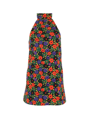 Saint Laurent Retro Floral Printed Dress