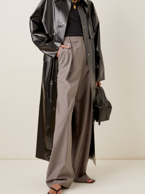 Convertible Oiled Cotton-blend Reversible Coat