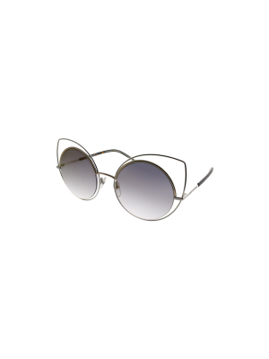 Marc Jacobs Marc 10/s Twm Womens Cat-eye Sunglasses Palladium/ Gold 53mm