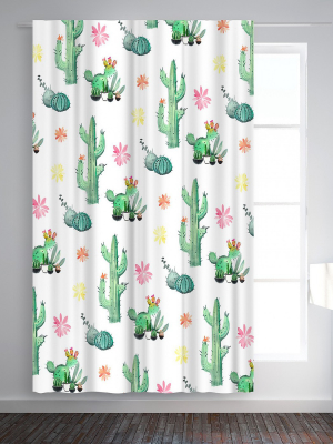 Americanflat Cactus By Victoria Nelson Blackout Rod Pocket Single Curtain Panel 50x84