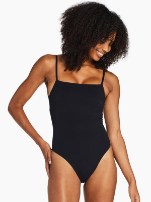 Jenna High Leg One Piece - Black Biosculpt