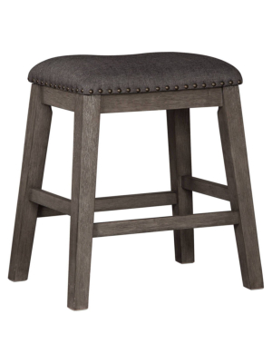 Set Of 2 Caitbrook Upholstered Counter Height Barstool Dark Gray - Signature Design By Ashley