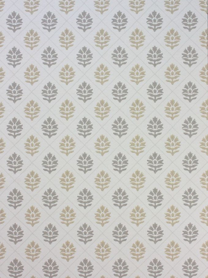 Sample Camille Wallpaper In Gray And Brown From The Les Rêves Collection By Nina Campbell