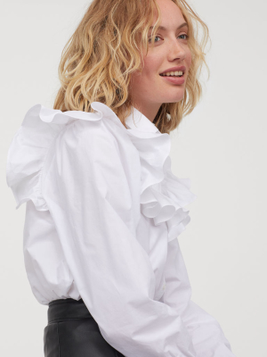 Ruffled Cotton Blouse