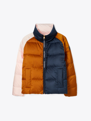 Reversible Color-block Puffer Jacket