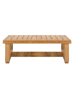 Montford Teak Coffee Table Teak/beige - Safavieh