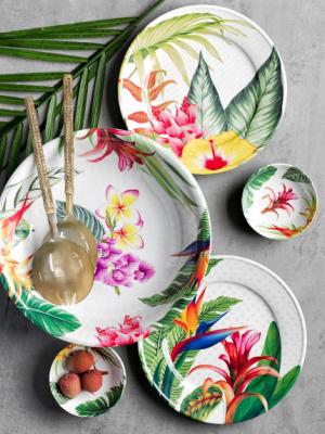 Hawaii Palm Outdoor Melamine Dinner Plates, Bird Of Paradise