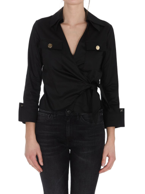 Elisabetta Franchi Cropped Wrap Shirt