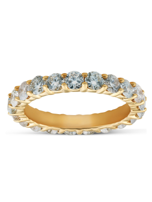 Pompeii3 1 3/8 Ct Tdw Diamond Eternity Ring Shared Prong Anniversary Band 14k Yellow Gold