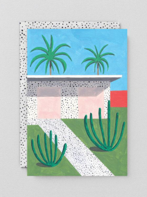 House & Palms Art Card