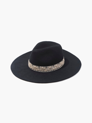 Metallic Embroidered Fedora