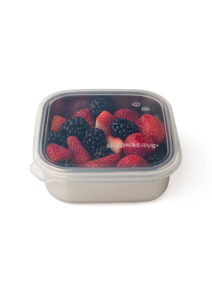 U Konserve Square To-go Small Stainless Steel Container 15oz - Clear Silicone Lid