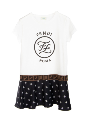 Fendi Kids Logo Printed T-shirt Dress