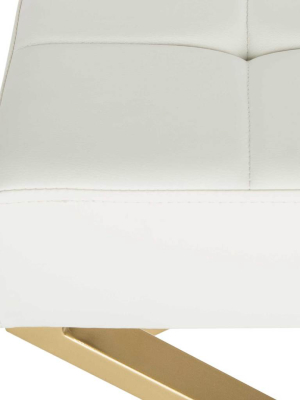 Bach Ottoman White/gold