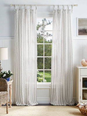 Set Of 2 Laguna Stripe Sheer Curtain Panels - Martha Stewart