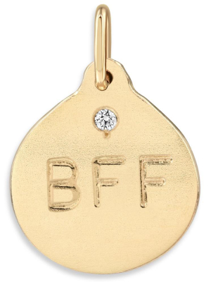 "bff" Disk Charm With Diamond