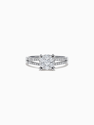 Effy Bouquet 14k White Gold Diamond Cluster Engagement Ring, 0.56 Tcw