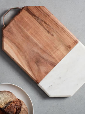 Marble & Wood Cutting Board - Large