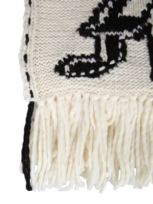 Alexander Mcqueen Skull Intarsia Knit Scarf