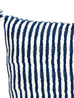 Antigua Throw Pillow - Dark Teal Striped