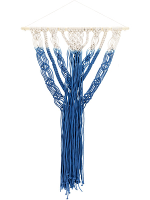 Azra Macrame Wall Hanging In Dark Blue