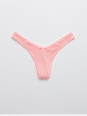 Aerie Ribbed High Cut Thong Underwear