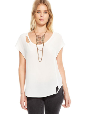 Silk Basics Deconstructed Shirttail Tee