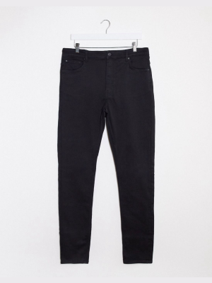 Weekday High Waist Extended Sizes Skinny Jeans In Black