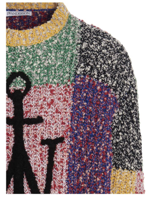 Jw Anderson Anchor Logo Intarsia Patchwork Jumper