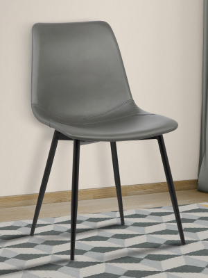 Monte Contemporary Dining Chair Faux Leather With Black Powder Coated Metal Legs - Armen Living