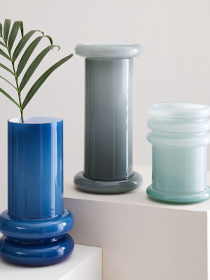 Cased Glass Column Vases