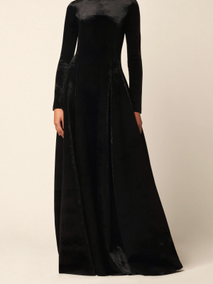 Bonded Velvet Maxi Dress