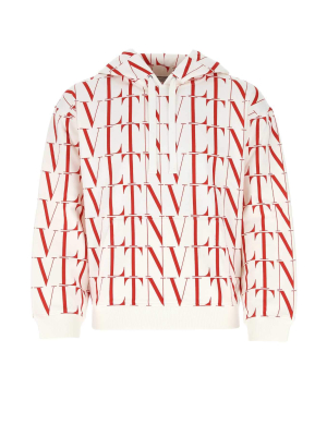 Valentino Vltn All-over Printed Hoodie