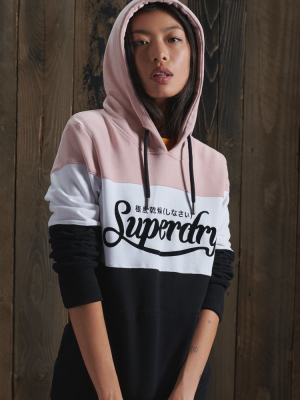 Premium Logo Colour Block Loopback Hoodie