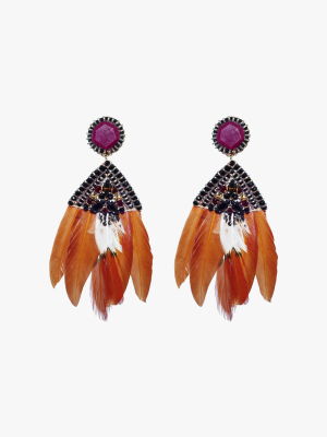 Amethyst & Crystal Clip-on Earrings