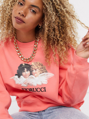 Fiorucci Vintage Angels Sweatshirt In Pink