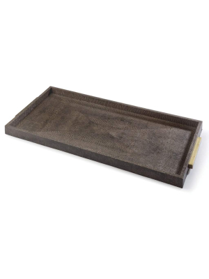 Rectangle Shagreen Boutique Tray (vintage Brown Snake)